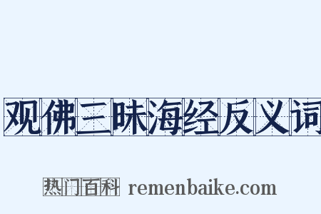 观佛三昧海经反义词是什么意思的图片